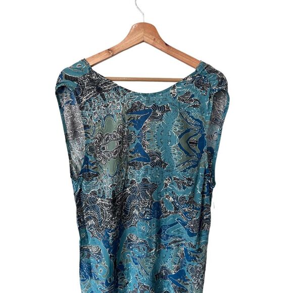 Zadig and Voltaire Root V-Neck Asymmetrical Multicolored Teal Dress Size M - Picture 9 of 12
